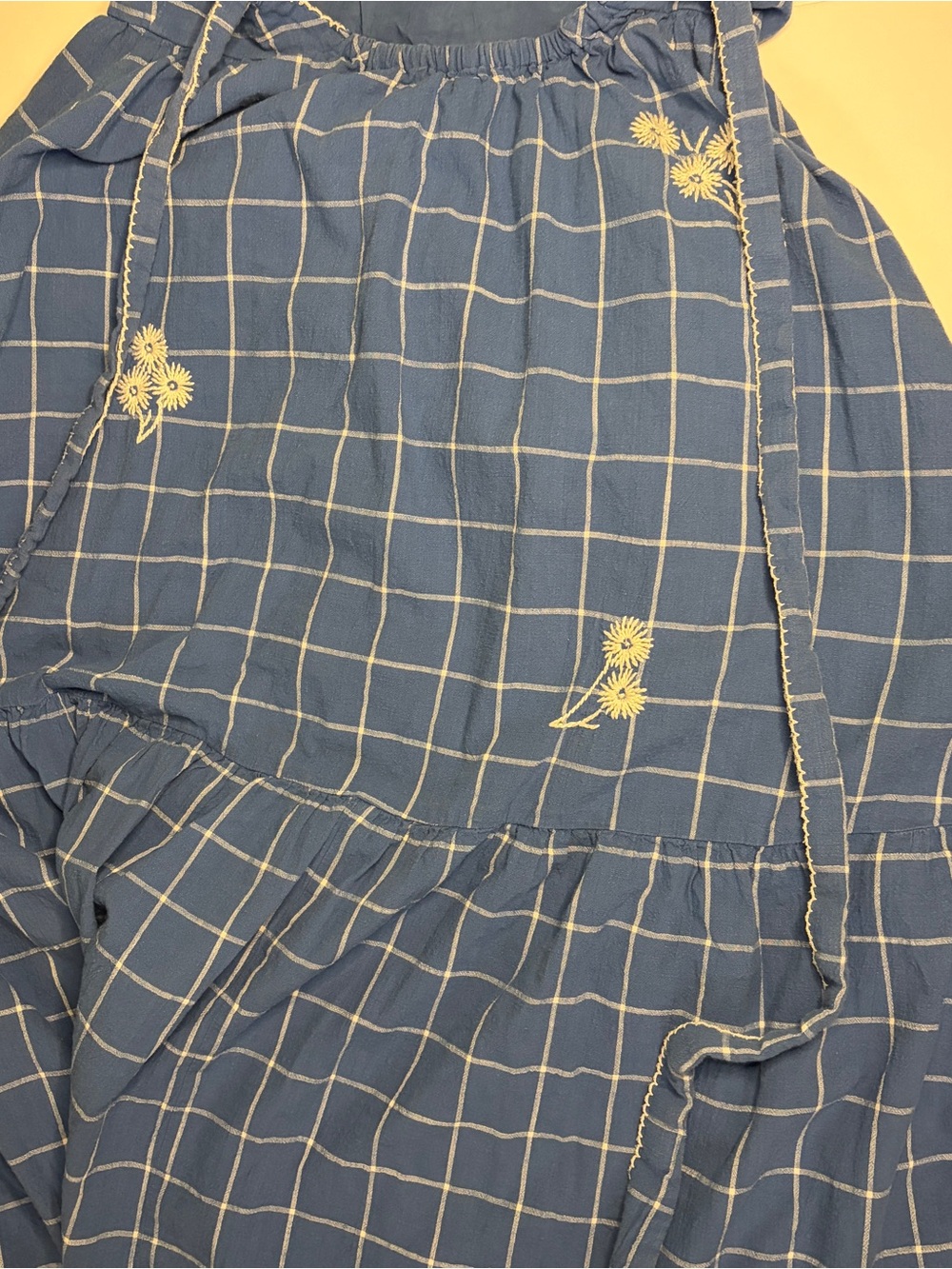 Madewell Embroidered Cicely Tiered Midi Dress in Plaid - Picture 11 of 14